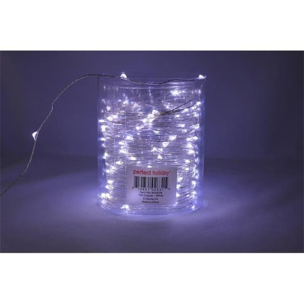 Perfect Holiday Perfect Holiday 600034 Battery Operated 100 LED Copper String Light - White 600034